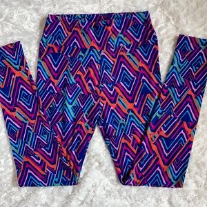 LuLaRoe leggings o/s One Size 2-10 rainbow chevron